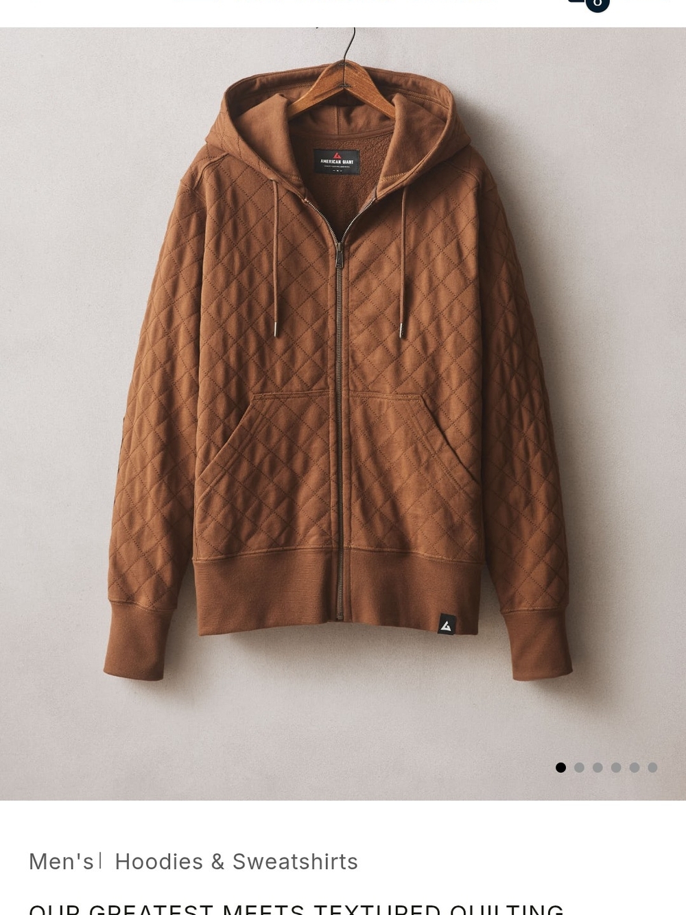 American Giant Men's Diamond Stitch Classic Full Zip. Limited Edition Mahogany